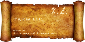 Krajcsa Lili névjegykártya