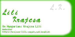 lili krajcsa business card